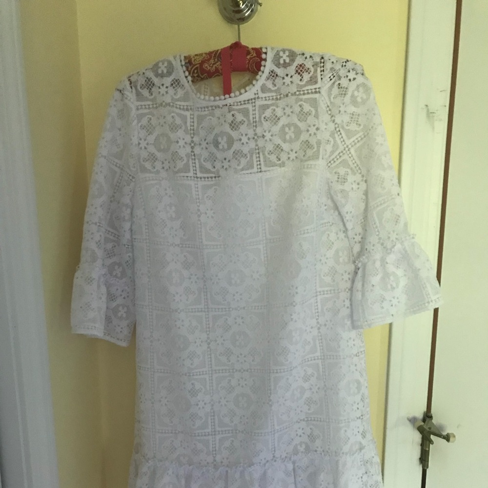 KSNY white lace dress NWT